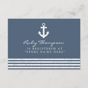 Maritimes Baby-Shower-Geschenkeliste-Einlagekarte Begleitkarte