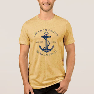 Maritimes Bootsanker-Familienkreuzfahrt-Personalis Tri-Blend Shirt