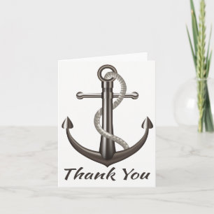 Maritimes Dankeschön-Schiff-Anker-Seemann-Hochzeit Dankeskarte