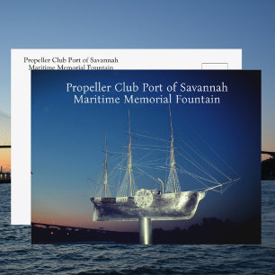 Maritimes Denkmal Savannah GA Fotografie Postkarte
