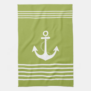 Maritimes Design Grünes Handtuch