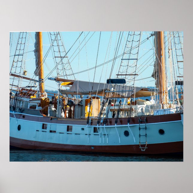 Maritimes Holzboot-Fotografieposter Poster (Vorne)