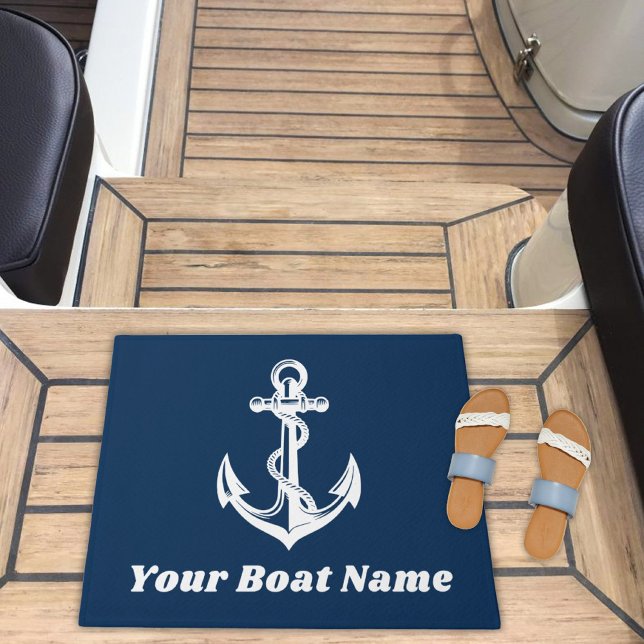 Maritimes Marine-Anker-Boot-Name Fußmatte (Von Creator hochgeladen)