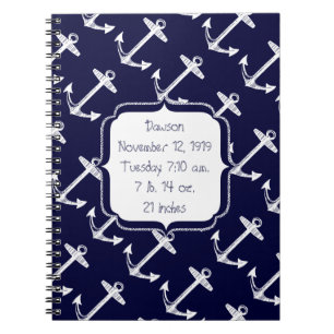 Maritimes Marineanker-Muster Notizblock