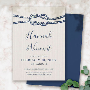 Maritimes Marineknoten Save-the-Date Karte