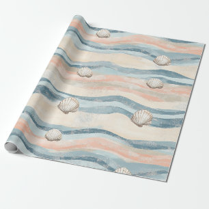 Maritimes Muschelwellenmuster Geschenkpapier
