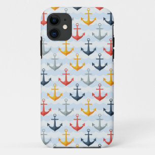 Maritimes Muster mit Ankern Case-Mate iPhone Hülle