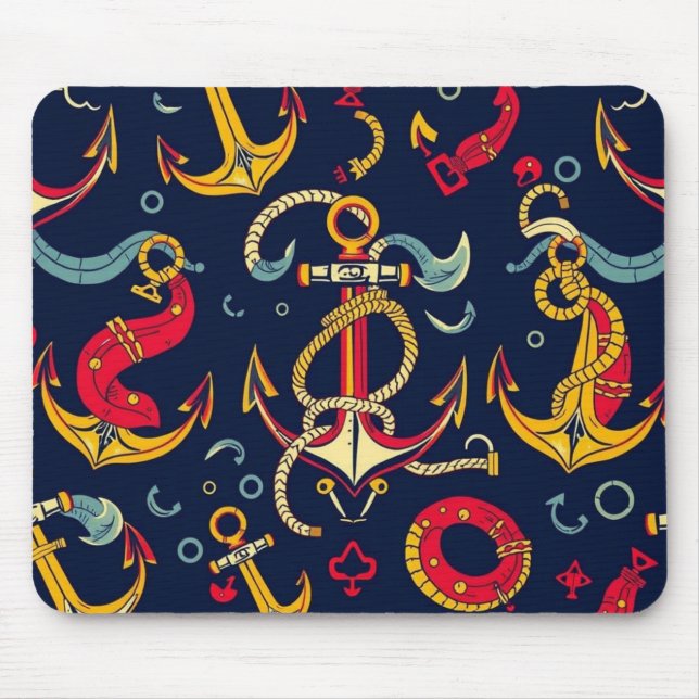 Maritimes Muster Mousepad (Vorne)