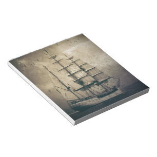 Maritimes Ozean Meer Vintage-Segeln Segelboot Notizblock