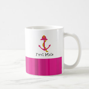 Maritimes rosa Schiffsanker Kaffeetasse