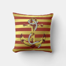 Maritimes rostiges Gold Anker/Marine rot gestreift