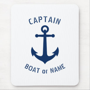 Maritimes Vintage-Anker Kapitän Boot oder Name Mar Mousepad
