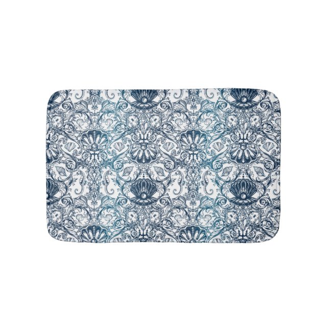 Maritimes Vintage-Muster Badematte (Vorderseite)