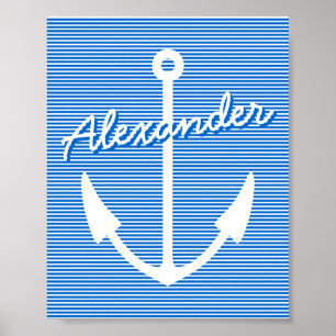 Maritimes Wandposter   personalisierbarer Anker Poster