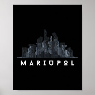 Mariupol Ukraine Flagge Ukrainische Stadt Kyrillis Poster