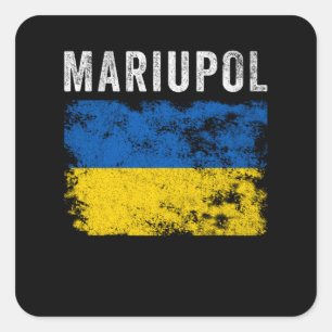 Mariupol Ukraine Ukrainisches Patriotisches Quadratischer Aufkleber