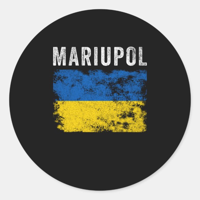 Mariupol Ukraine Ukrainisches Patriotisches Runder Aufkleber (Vorderseite)