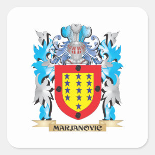 Marjanovic-Wappen - Familienwappen Quadratischer Aufkleber