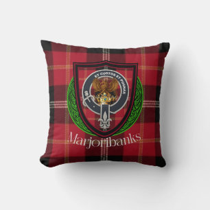 Marjoribanks schottischer Clan Tartan und Wappen Kissen