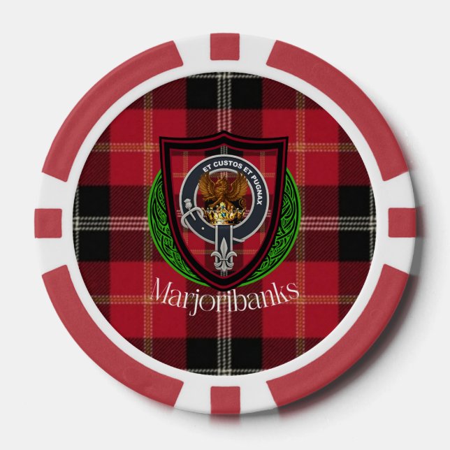 Marjoribanks Scottish Clan Tartan & Crest Pokerchips (Vorderseite)