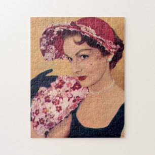 Marjorie aus den 1950er Jahren in ihrem Frühlingsb Puzzle