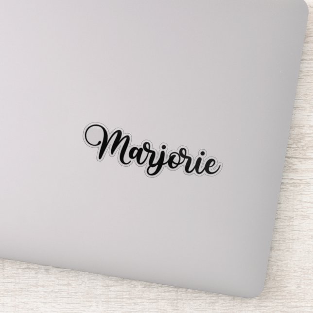 Marjorie Name - Handgeschriebene Kalligrafie Aufkleber (Detail)