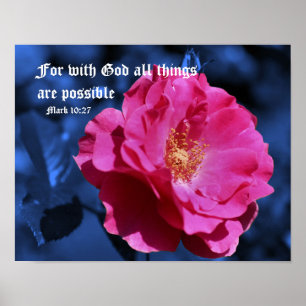 Mark 10:27 Bibelangebot mit Gott Poster