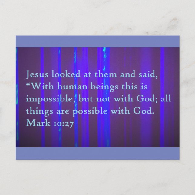 Mark 10:27 Scripture Post Card Postkarte (Vorderseite)
