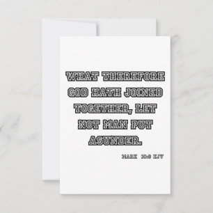 Mark 10:9 KJV Bible Scripture Begrüßung Karte