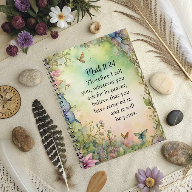 Mark 11:24 Christliche Aquarellbilder Notizblock (Von Creator hochgeladen)