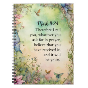 Mark 11:24 Christliche Aquarellbilder Notizblock