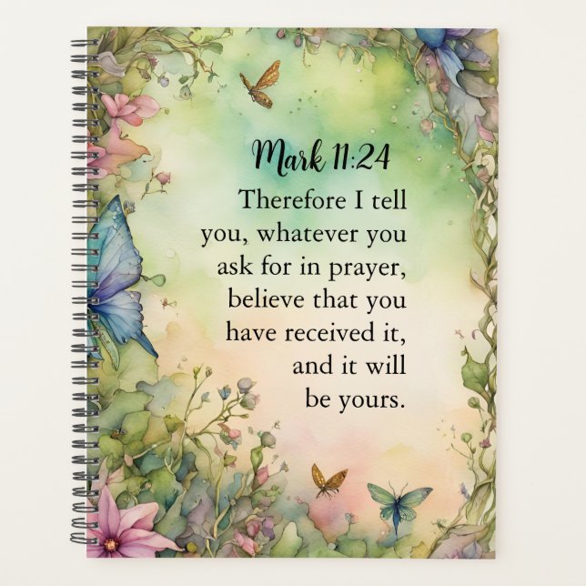 Mark 11:24 Christliche Aquarellbilder Planer (Vorderseite)