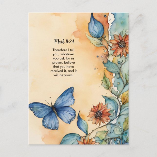 Mark 11:24 Christliche Verse-Bild Postkarte (Vorderseite)