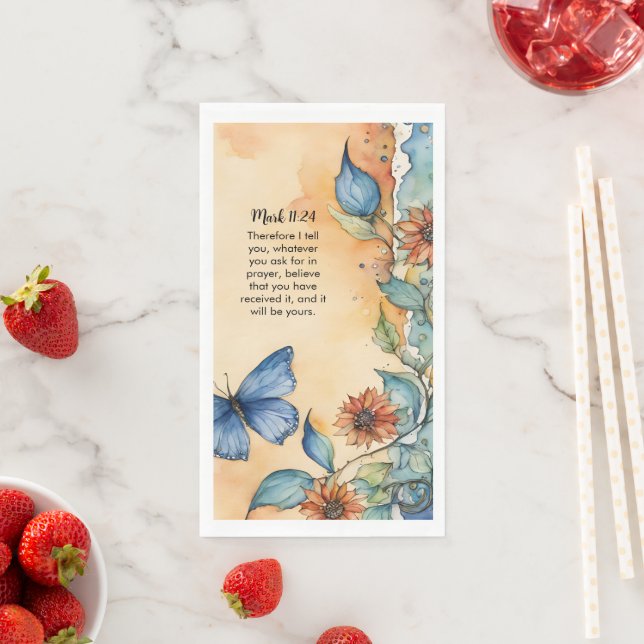Mark 11:24 Christliche Verse-Bild Serviette (Beispiel)
