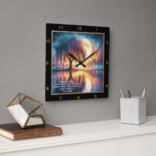 Mark 11:24 Gebet-Uhr Angepasste Glauben personalis Quadratische Wanduhr