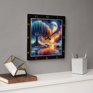 Mark 11:24 Gebet-Uhr: Glauben und empfangen Quadratische Wanduhr