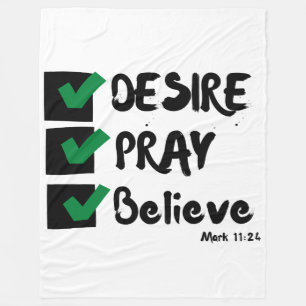 Mark 11:24 KJV Bibelschrift Fleecedecke