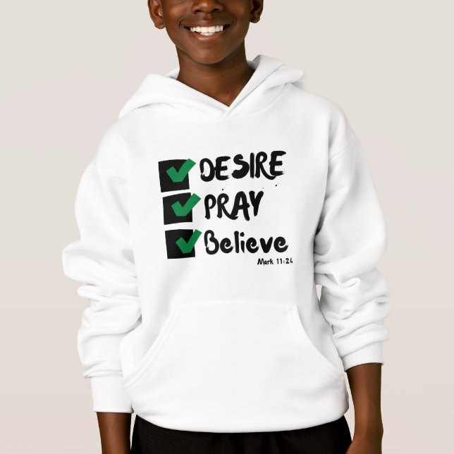 Mark 11:24 KJV Bible Scripture Boy's Hoodie (Vorderseite)