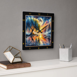 Mark 11:24 Scripture Timepiece: Custom Faith Decor Quadratische Wanduhr