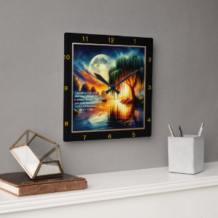 Mark 11:24 Segen: Personalisierte Zuhause-Anzeige Quadratische Wanduhr