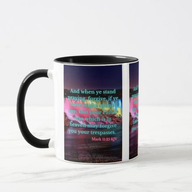 Mark 11:25 KJV Bible Verse Pic Zwei-Tone-Tasse Tasse (Links)