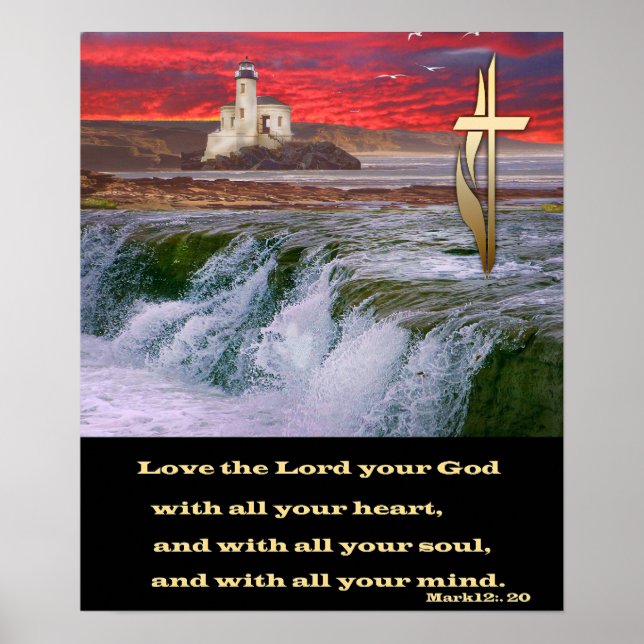 Mark 12:20 Liebe, der Herr, dein Gott, Plakate (Vorne)