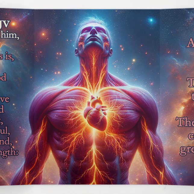 Mark 12:29-31 KJV Trakt - Herz-Soul Gedankenstärke Dreifach Gefaltete Karte (Innenseite Mitte)