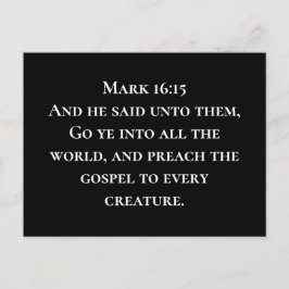 Mark 16:15 Gehe in die Christlichen Missionen der Postkarte
