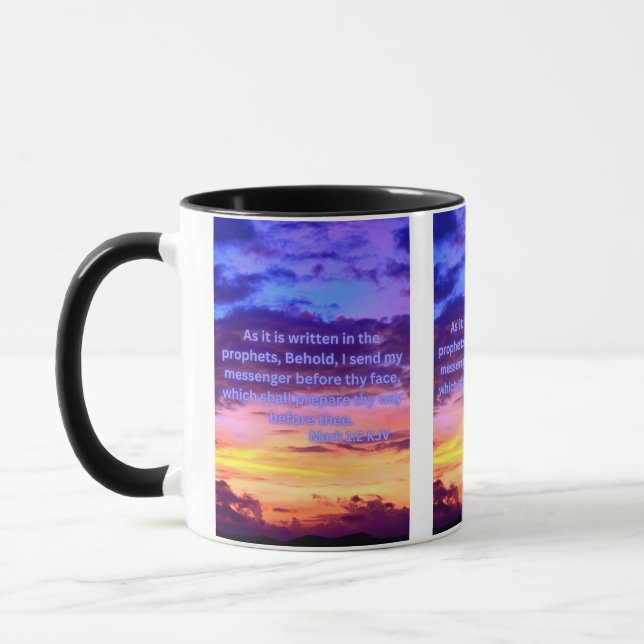 Mark 1:2 KJV Bible Verse Pic Zwei-Tone-Tasse Tasse (Links)