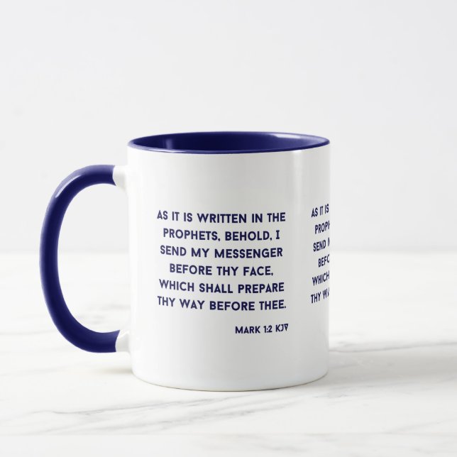 Mark 1:2 KJV Bible Verse Zwei-Tone-Tasse Tasse (Links)