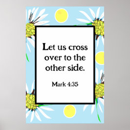 Mark 4:35 Bold Daisies - Pastellblau Gelb Poster