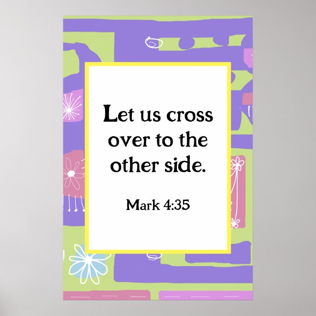 Mark 4:35 Ethnic Print Green Lila 2 Poster (Vorne)