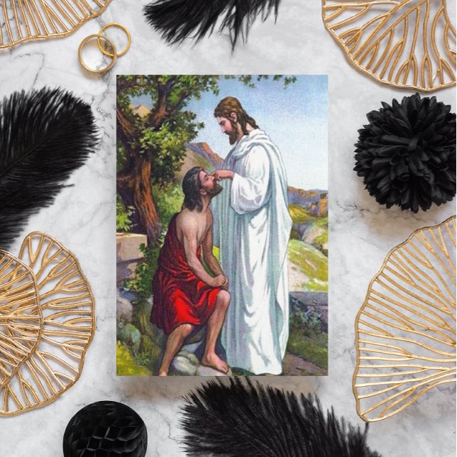 Mark 8:22-26 Jesus heilt einen Blinden Mann Postka Postkarte (Von Creator hochgeladen)