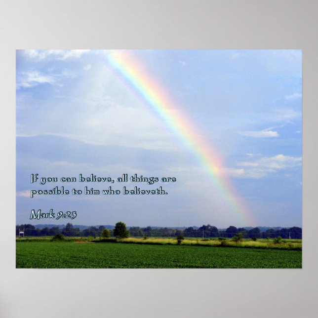 Mark 9:23 Regenbogen Poster (Vorne)